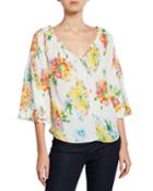 Heidi Floral-print 3/4-sleeve Blouse