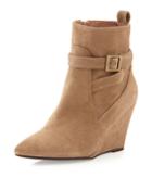 Charles David Esme Suede Wedge Bootie, Sand (brown), Women's,