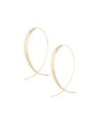 14k Yellow Gold Curve Upside Hoop Earrings