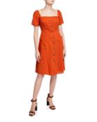 Ramona Square-neck Button-front Dress