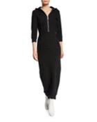 French Terry Hooded Long Track Dress