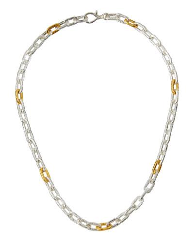 Two-tone Oval-link Chain Necklace,
