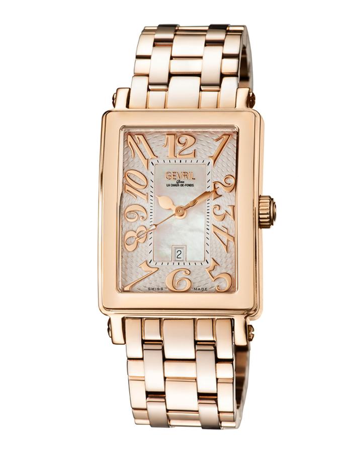 Swiss Quartz Mezzo Rose Tone Stainless Steel Bracelet Watch