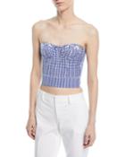 Strapless Check Bustier Top
