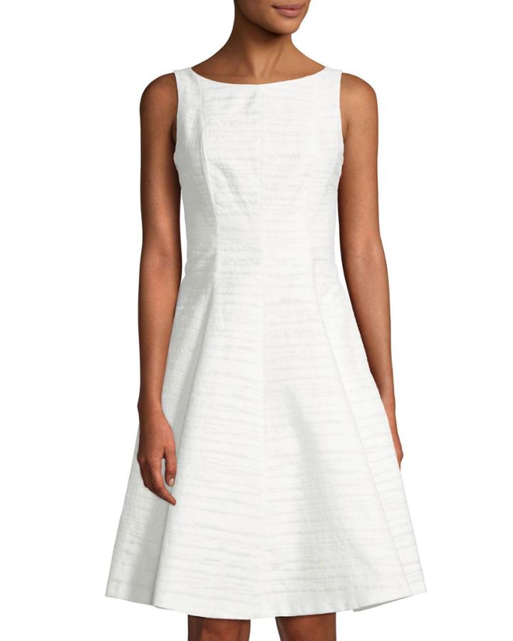 Striped Jacquard Fit-&-flare Dress
