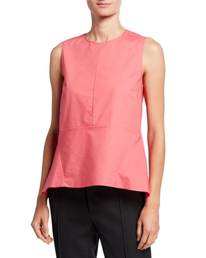Crewneck Sleeveless Peplum Top