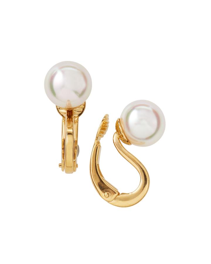 18k Pearl Clip-on Earrings,