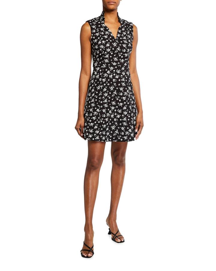 Emma Floral Notch-neck Sleeveless Dress