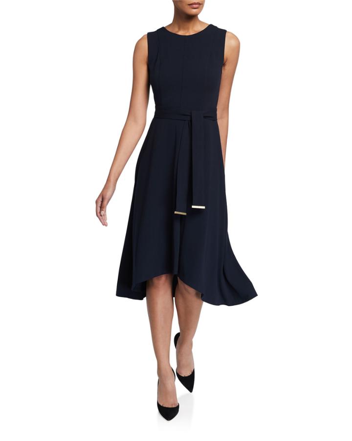 Belted Sleeveless High-low