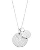 Sterling Silver Block Initial & Multi-heart Charm Necklace