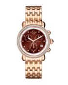 37mm Marsala Chronograph Bracelet Watch, Rose/brown