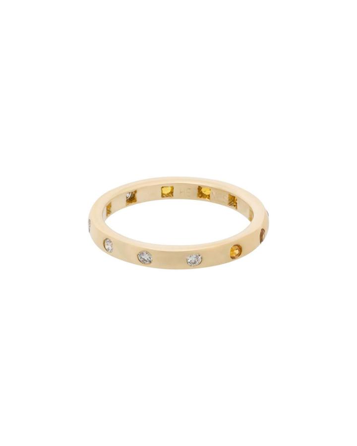 Estate 18k Yellow Gold Diamond/sapphire Ring,