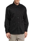 Long-sleeve Fold-detail Utility