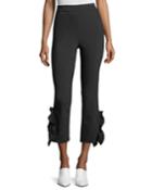 William High-waist Cropped Flounce Hem Pants