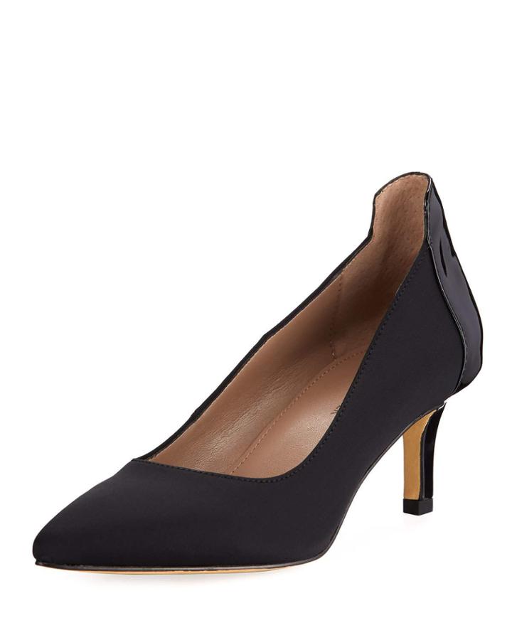 Flory Kitten-heel Stretch Crepe Pumps