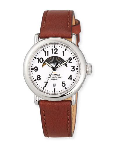 36mm Women's Runwell Moon Phase Watch, White