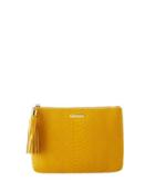 All-in-one Snake-embossed Clutch Bag, Yellow