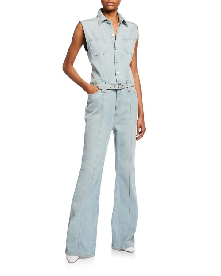 The Zenith Sleeveless Denim Jumpsuit