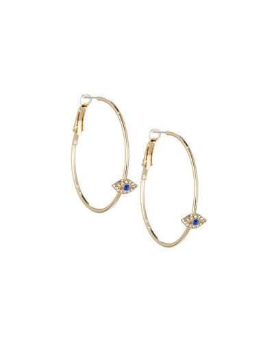 Crystal Evil Eye Hoop Earrings