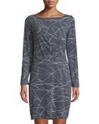 Squiggle-print Burnout T-shirt Dress