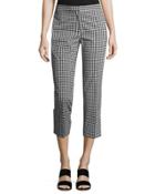 Gingham Skinny Cropped Trousers