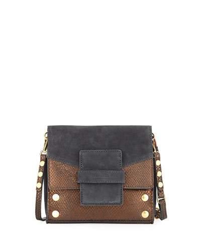 Colt Embossed Leather Crossbody Bag, Orange