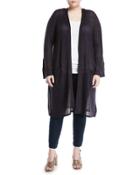 Ribbed Split-hem Duster Cardigan