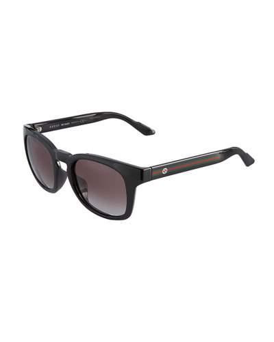 Solid Acetate Sunglasses, Black