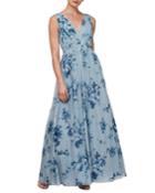 Floral Mesh A-line V-neck