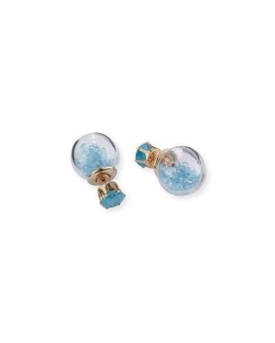 Crystal Front-back Statement Shaker Earrings, Blue