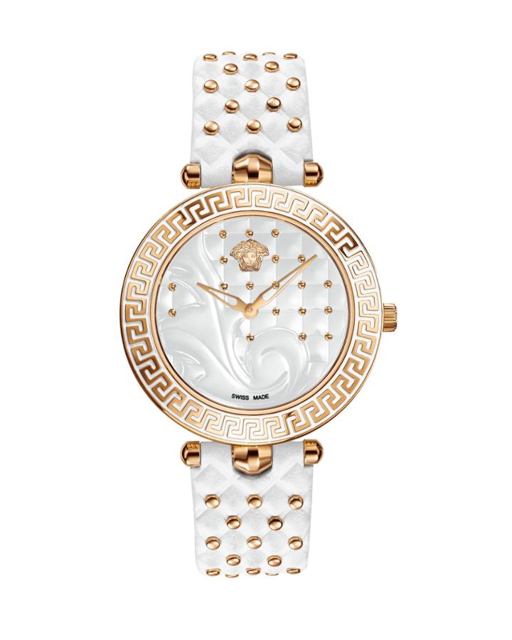 40mm Vanitas Watch W/ Strap, Rose/white