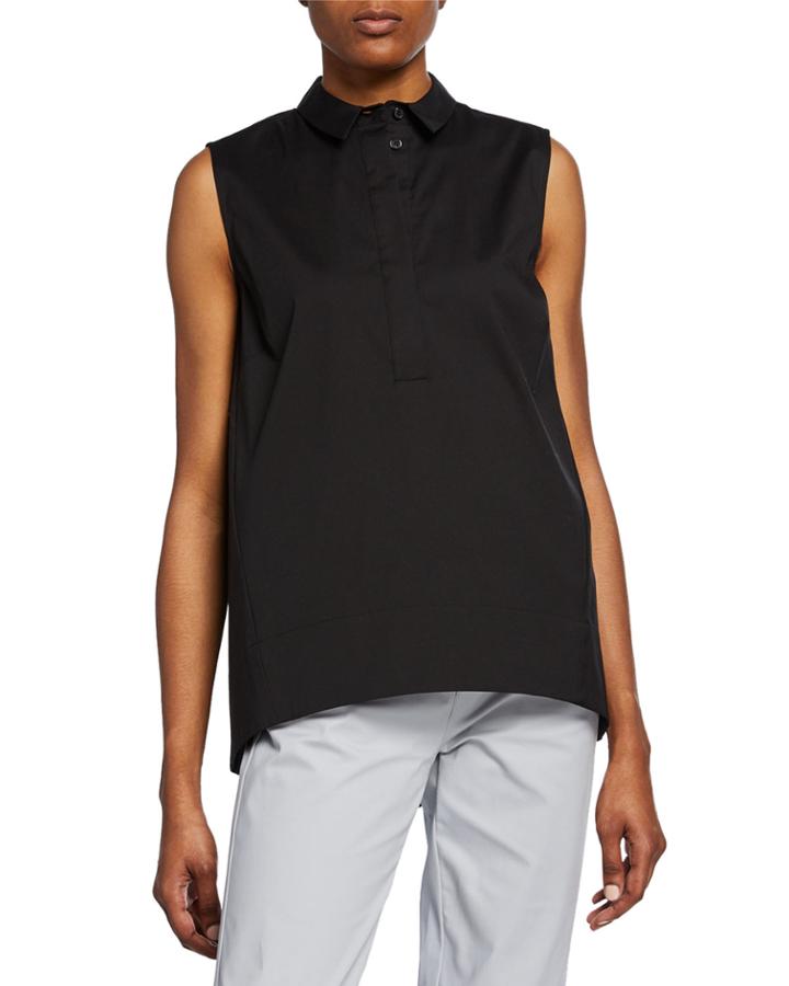 Vinda Sleeveless Pleated-back Blouse