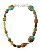 Mixed Stone-bead Necklace, Bronze/turquoise
