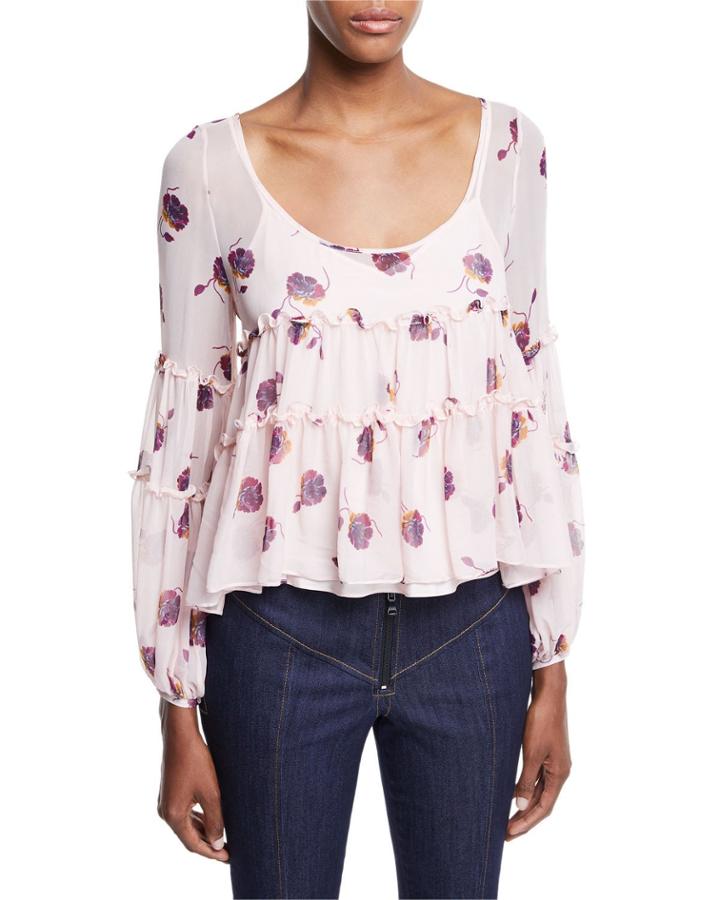 Tumbling Jasmin Scoop-neck Blouse