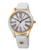 36mm Alessia Enamel Watch W/ Patent Leather, White/gold
