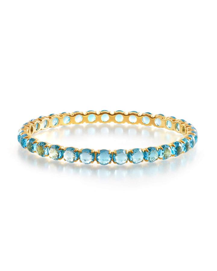 18k Gold Lollipop&reg; All Stones Bangle, Swiss Blue Topaz
