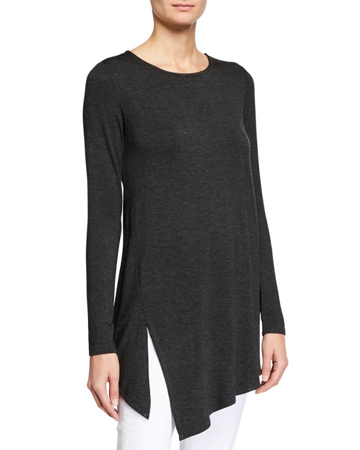 Asymmetric Long-sleeve Top With