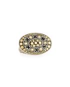 Dot Oval East-west Ring,