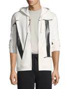 Men's Vltn Logo-print Zip-front Hoodie