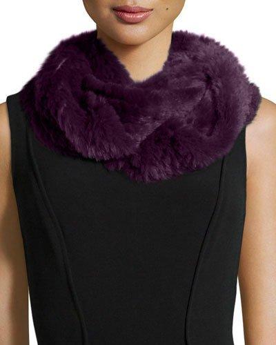 Sheared Rabbit Fur Knitted Infinity