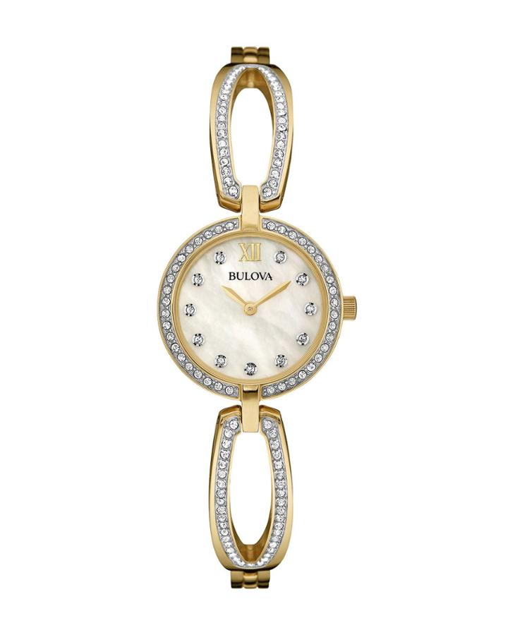 Women's Golden Swarovski Crystal Bracelet Watch