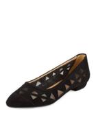 Gordie Suede/mesh Flat, Black/black