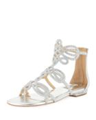 Tempe Rhinestone Flat Gladiator