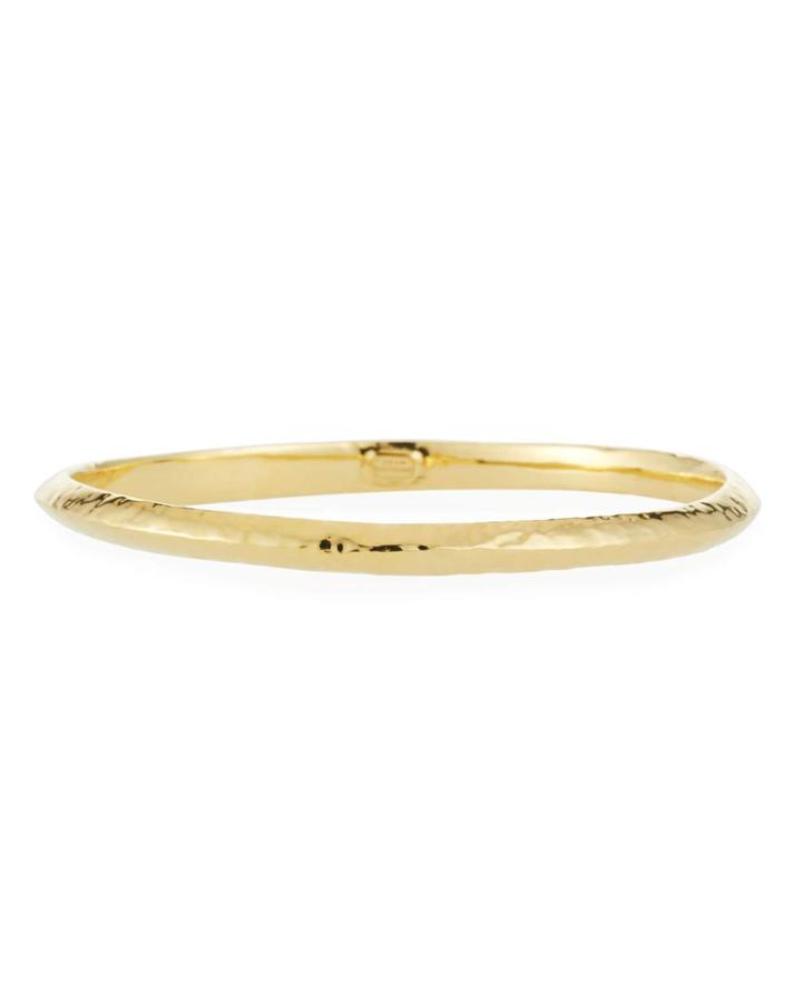 18k Gold Classico Hammered Knife-edge Bangle