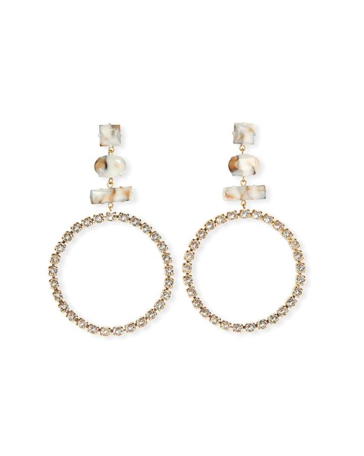 Resin Hoop Drop Earrings