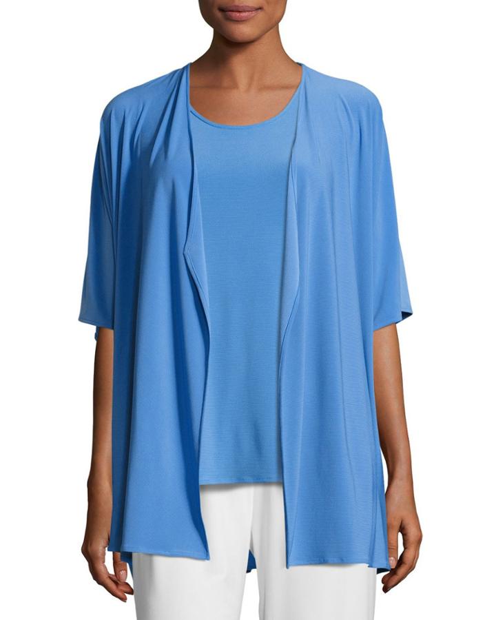 Knit Open-front Cardigan,
