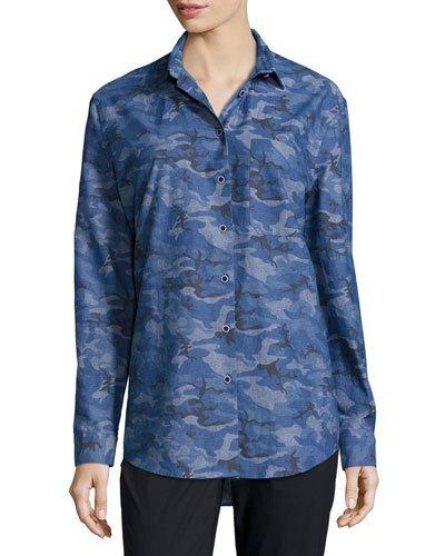 Camouflage Boyfriend Shirt, Royal Combo