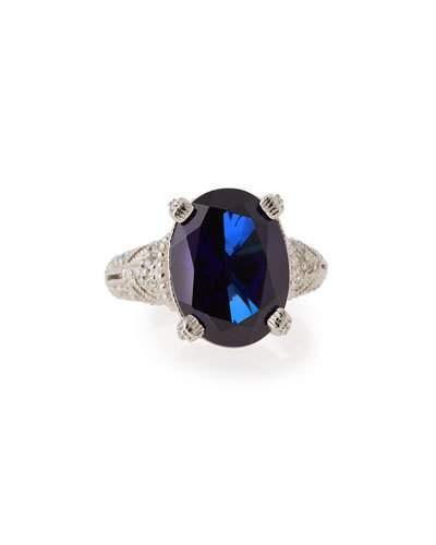 Estate Blue Corundum & Sapphire Cocktail Ring