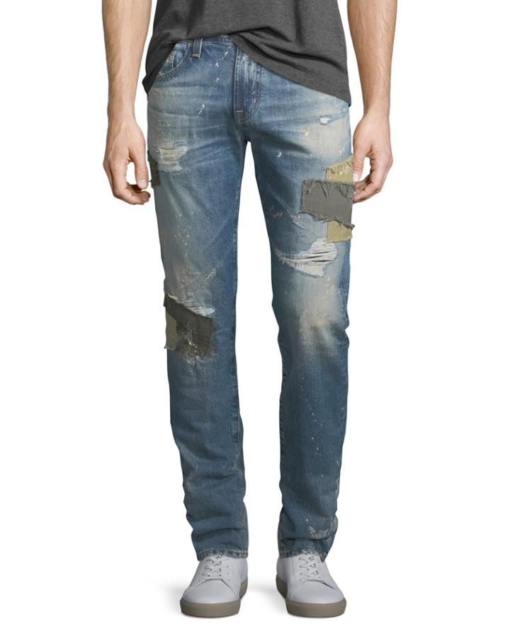 Tellis Patched Distressed Jeans