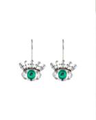 Crystal Green Eye Earrings